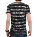 Mode Dye Stripe V Neck manches courtes été en gros en coton hommes T-shirt